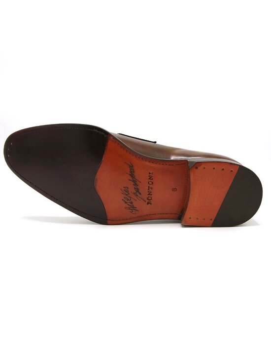 Bontoni Penny Loafers Dark Brown Hand Burnished Leather Made in Italy main image 4